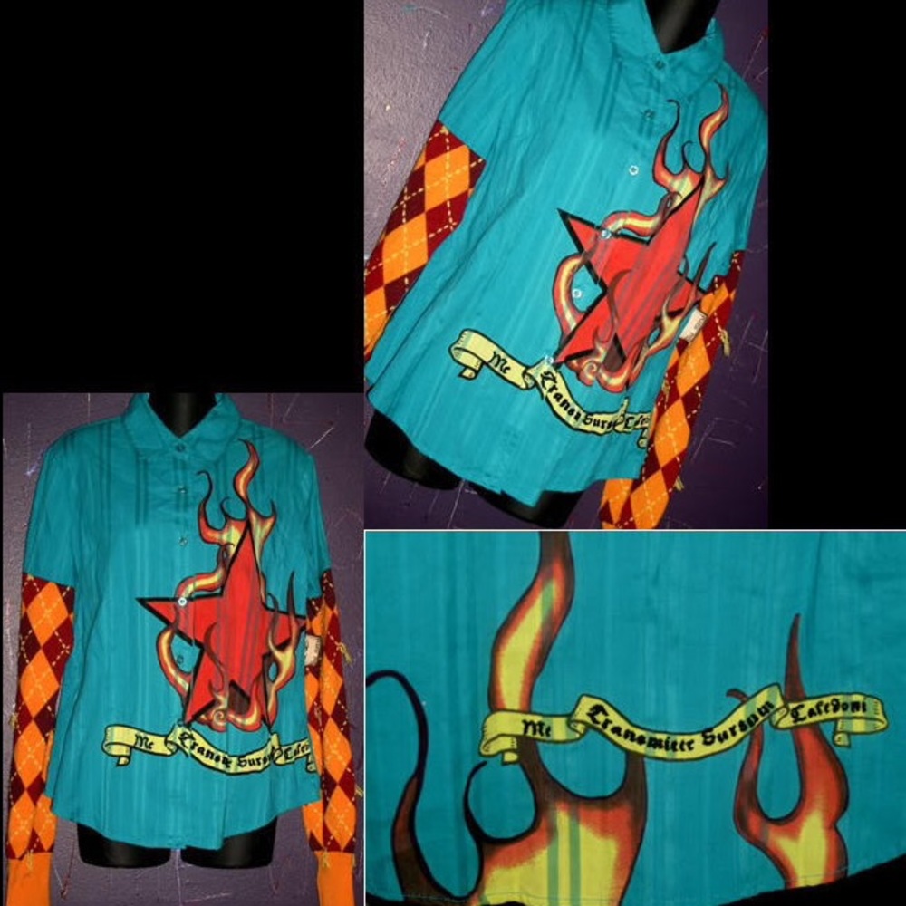 Y2k Vintage RAW 7 Argyle Cashmere Button Up Shirt